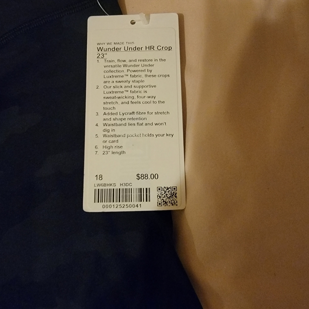 Lululemon wunder under 23 crops size 18
